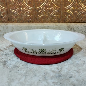 Glasbake &quot;Green Daisy&quot; Baking Dishes, Vintage