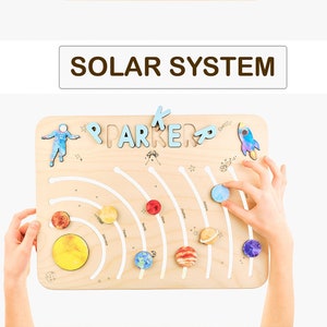 Name puzzle. Montessori toys 1 year old. Solar system gifts. Baby nephew gift. Waldorf toys, preschool learning.