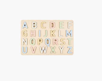 Alphabet puzzle. Preschool Montessori materials. Alphabet preschool. Toddler Letter learning puzzle.