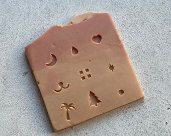 Sets of stamps for decorating soap