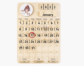 Ewiger Kalender. Montessori Kalender. Wiederverwendbarer Kalender