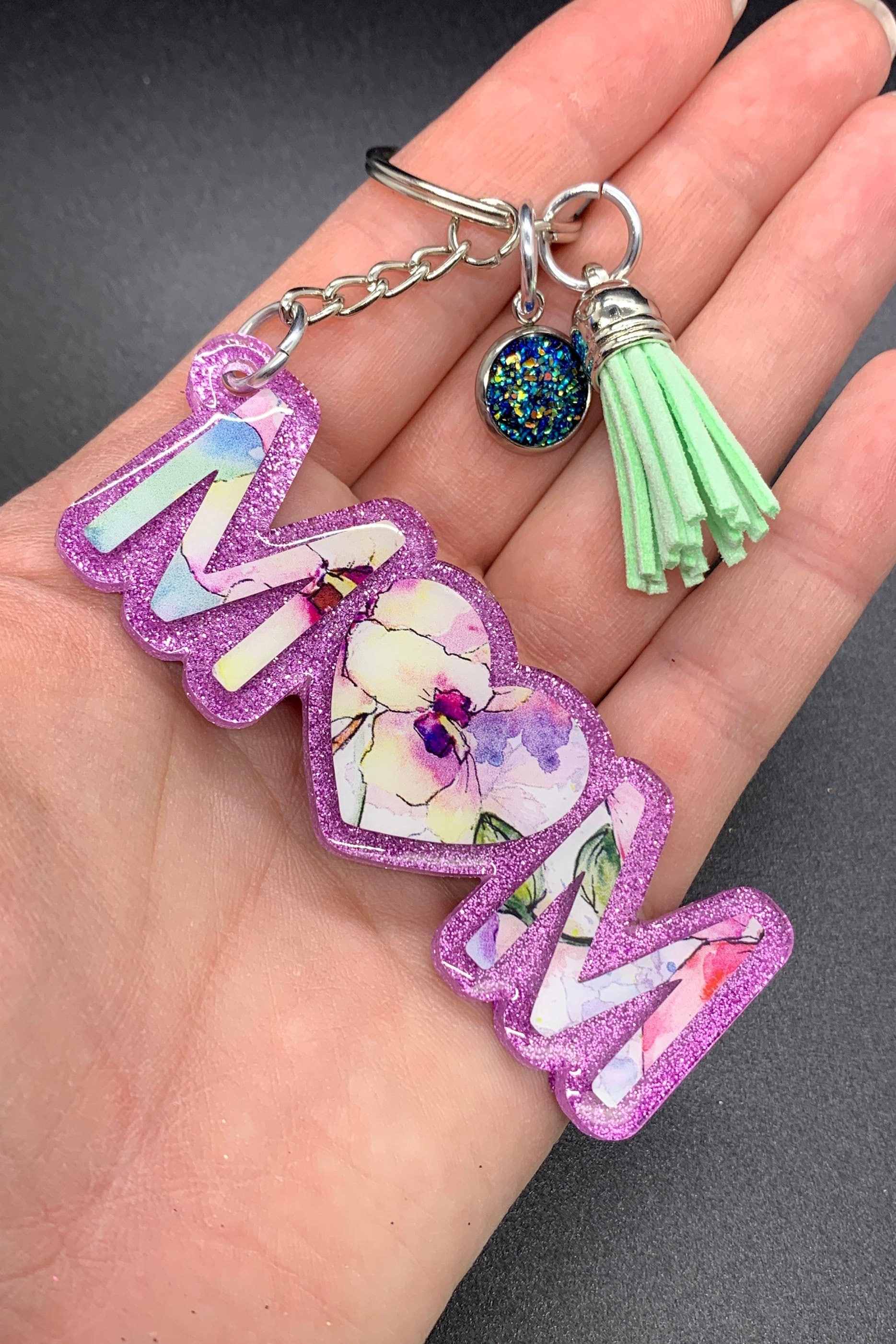 Mother's Day Gift Mom Keychain Floral Key Ring Etsy