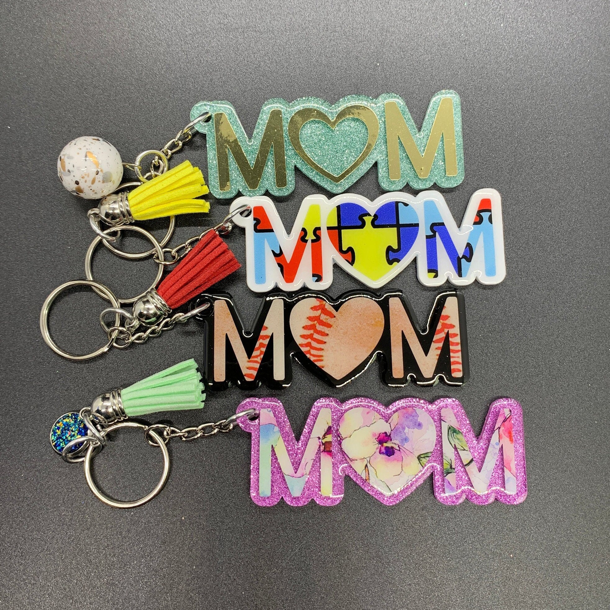 Mother's Day Gift Mom Keychain Floral Key Ring Etsy
