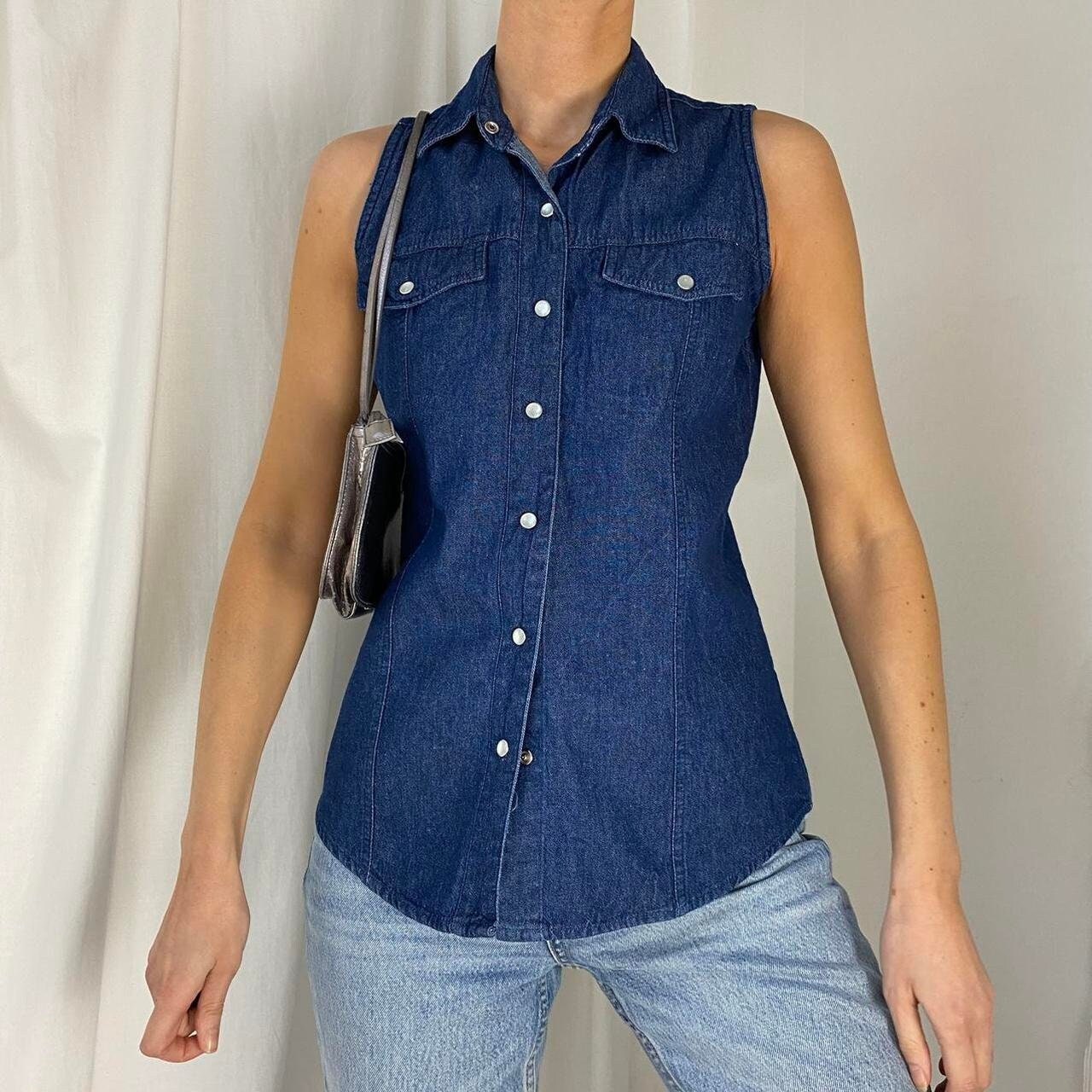 Aggregate more than 200 sleeveless denim vest womens australia