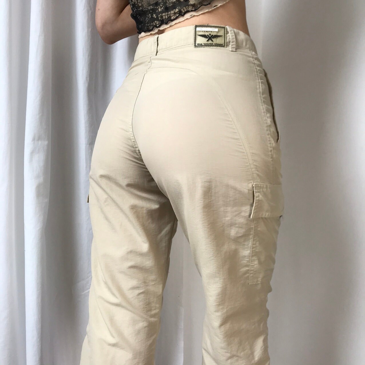 Vintage 00s Y2k Beige / Stone / Cream Cargo Pants Size UK 10 | Etsy
