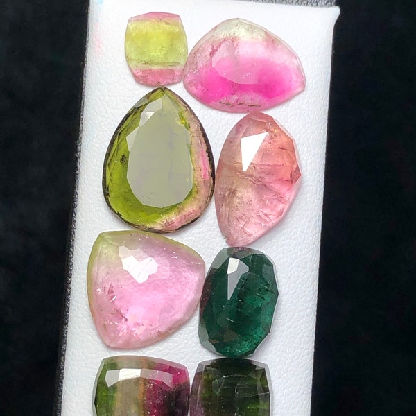 46 carats tourmaline rosecuts lot.. natural multi colour loose tourmaline rosecuts lot from Afghanistan.