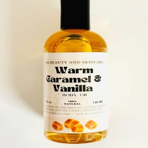 Warm Caramel and Vanilla|Natural Body Oil For Dry Skin|Deep Moisture and Glow|Non Greasy| Handmade Skincare