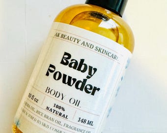 Babypuder|Natürliches Körperöl für trockene Haut|Tiefe Feuchtigkeit und Glanz|Nicht fettend| Handgefertigte Hautpflege