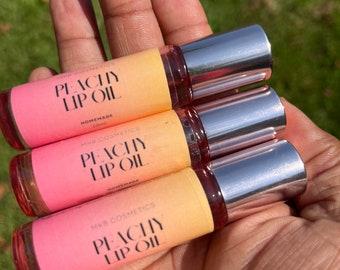 Peachy Lip Oil, Hydrating Lip Oil, Moisturizing Lip Gloss, Lip Balm