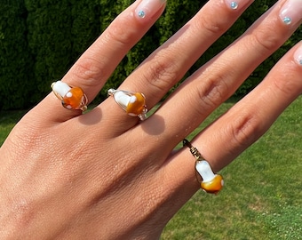 Anillo de hongo envuelto en alambre hecho a mano – Estilo bohemio