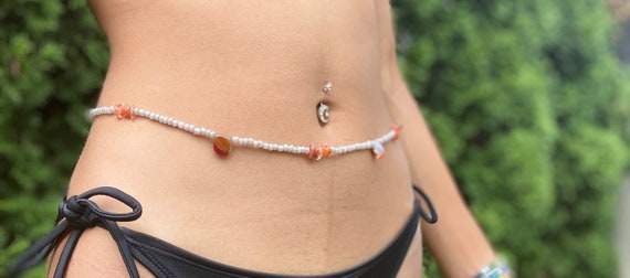 Crystal Waist Bead Carnelian Waist Beads African Waist Beads