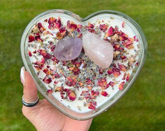 Vela de Lavanda y Eucalipto en Corazón