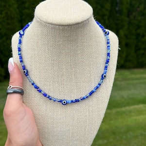 Evil Eye Seed Bead Necklace