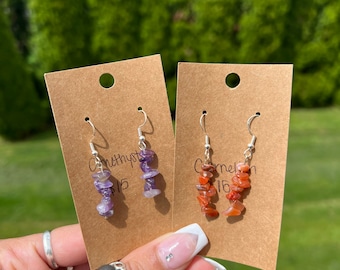 Pendientes colgantes de cristal: pendientes de cristal, pendientes colgantes, pendientes de piedras preciosas, ganchos de plata de ley, pendientes boho, pendientes hippie