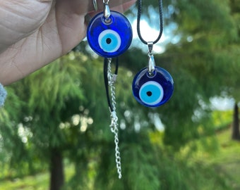 Collar con dije de ojo malvado hecho a mano: joyería protectora