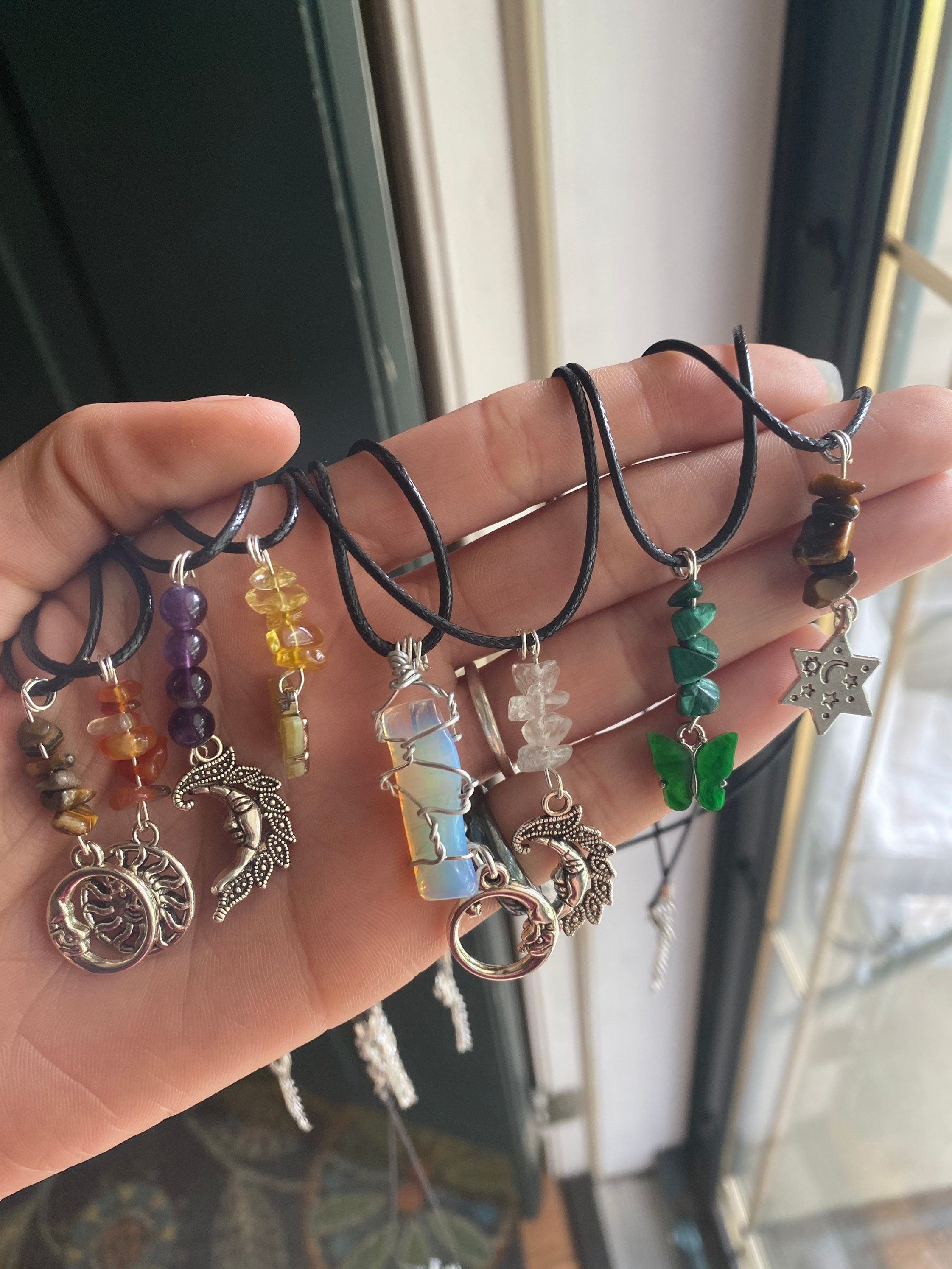 Crystal Necklace Etsy