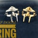 MF DOOM Ring Madvillain  hip hop underground rap legend Gold and Silver colored ring 
