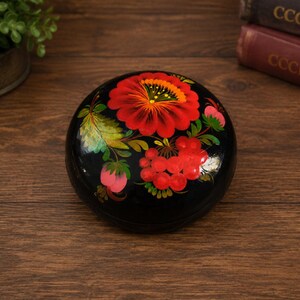 Very rare wooden casket, Soviet Hand painted box, Soviet wooden casket, Soviet jewelery box, Soviet wooden box, Soviet painted box, Black USSR