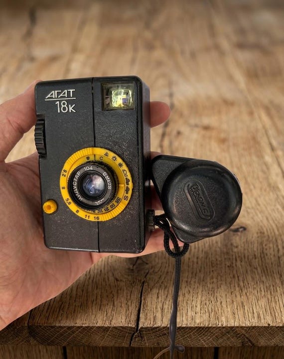 Soviet film camera AGAT-18 K,Legendary film camera AGAT-18K gray, Soviet, 35-mm film, half-frame camera, USSR, very rare and popular