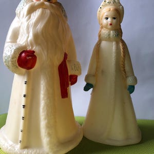 Russian DED MOROZ,snow maiden,Santa Claus,Hard Plastic Figurine,Soviet Christmas symbol, Home Decor,father frost,old christmas santa claus