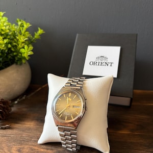 Orient Crystal 21 Jewels Automatic Watch Vintage Japan Day Date Mechanical Men's Wristwatch 1990s Serviced vintage rare