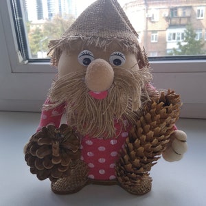 Handgemaakte Domovoy-souvenir, poppenspeelgoed, Slavisch amulet, Kuzya, handgemaakte pop Domovoy, amulet, welvaartssymbool, folk,