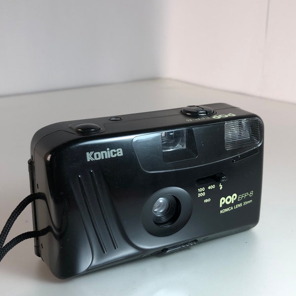 Very rare camera, popular camera, ussr, 35 mm Point, shooting Camera kit, Konica , wrist strap, Konica POP EFP-8