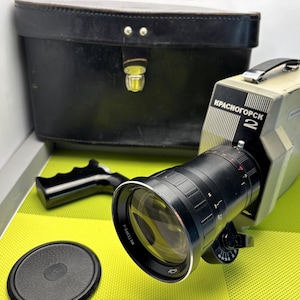 BARDZO ładna, RZADKA, ZSRR KRASNOGORSK 2,16mm kamera filmowa, obiektyw Meteor 5-1, oryginalna, działająca, kamera filmowa, kamera profesjonalna