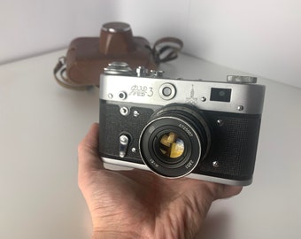 Vintage Soviet,Photo Camera Fed 3,soviet rare camera for photographer gift, camera with small bag,Vintage Camera made in USSR 1960s