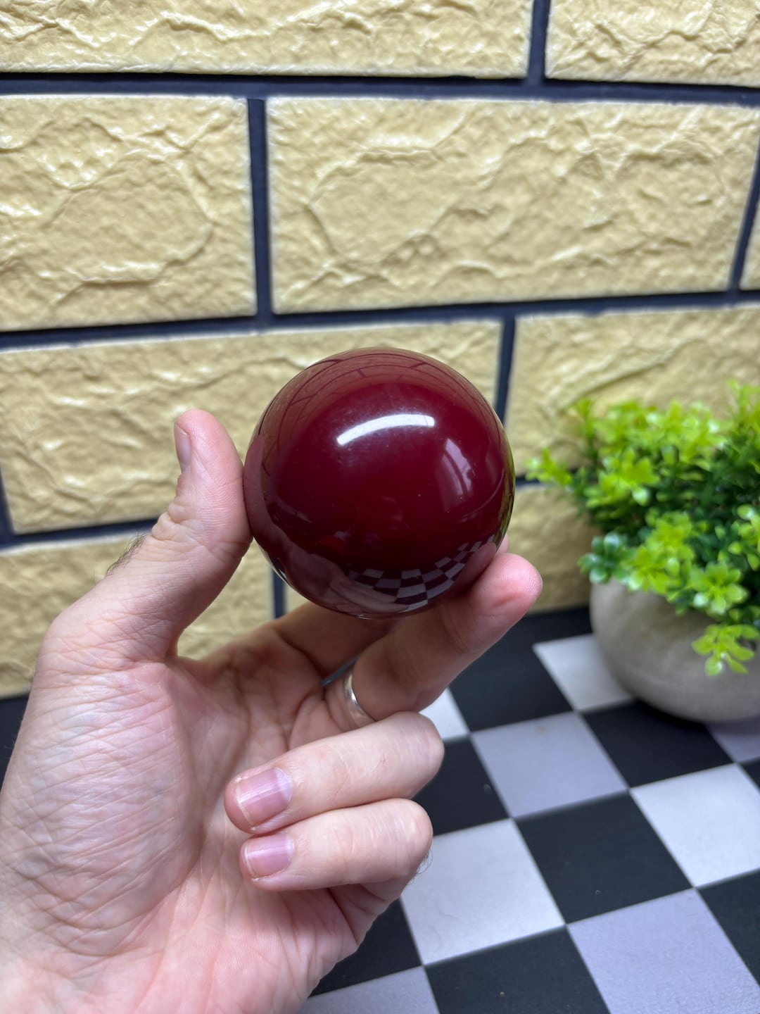 Faturan Billiard Ball Bakelite Handmade With Vines Red 197.9g 1pcs ...