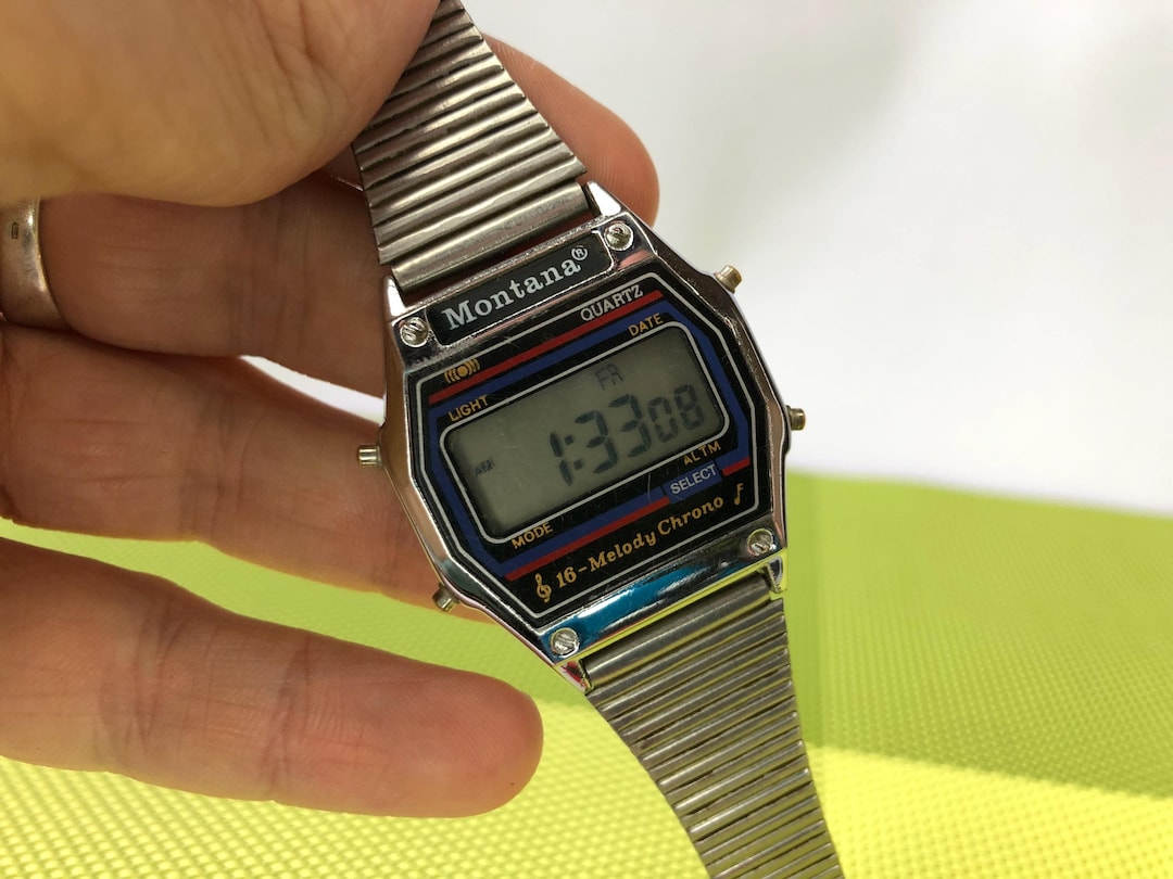 MONTANA Working ,men's Watch Old, LCD Dial Wrist ,watch 80s