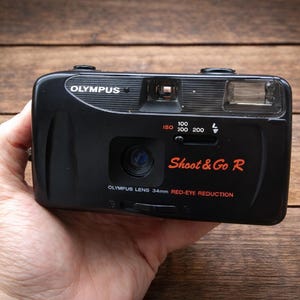 Working Vintage Olympus Shoot and Go R Camera, Olympus Film Camera. Point and Shot Camera, Beginner's 90's Camera