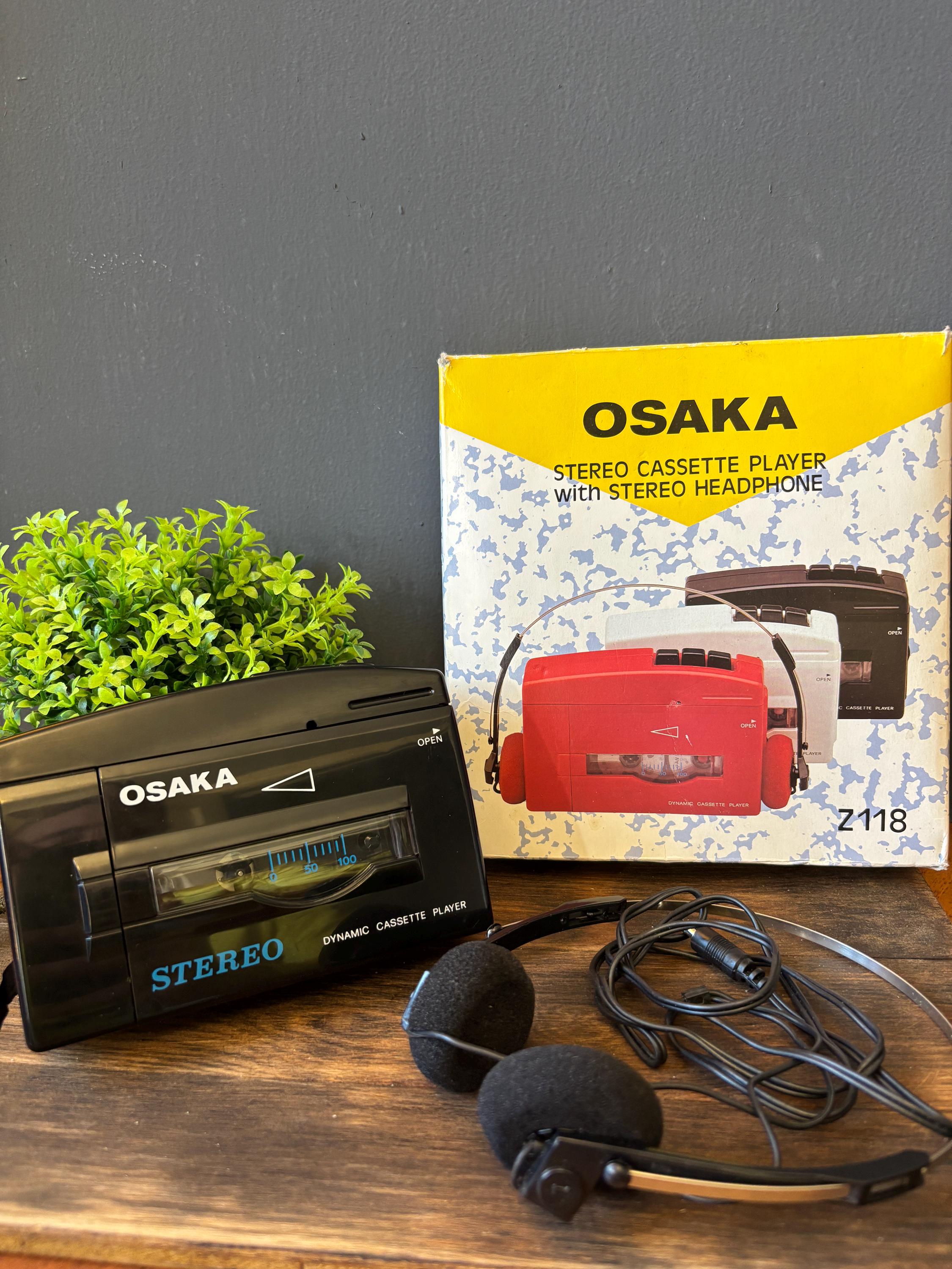Vintage OSAKA Z118 Stereo Cassette Player With Headphones Box