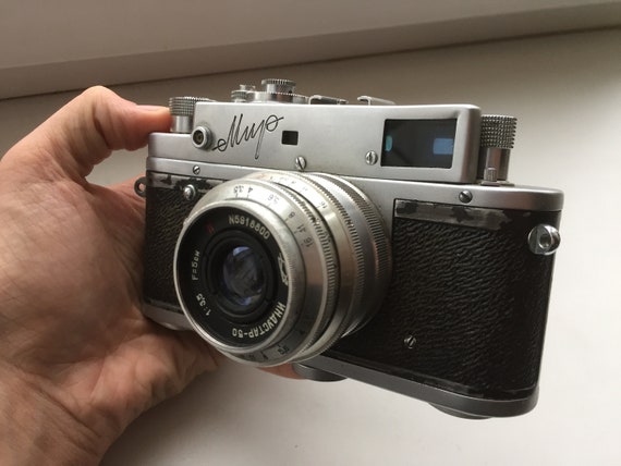 Very Rare, Vintage Soviet Camera MIR USSR 1960s Industar 50 Lens
