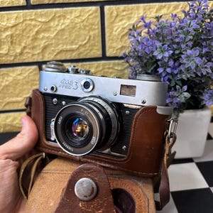 Film Camera Fed 3 vintage soviet rare camera for photographer gift, camera with small bag,Vintage Camera made in USSR 1960s
