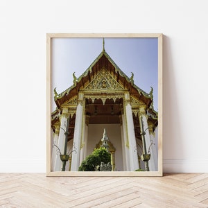 Travel Asia - Full Temple in Bangkok Thailand, Printable Wall Art, Digital Photography for Print, High Resolution Image, Gallery Wall Art