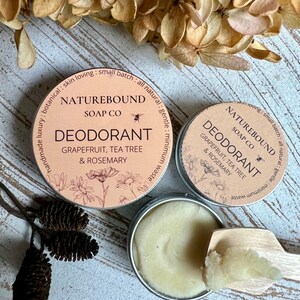 GRAPEFRUIT TEATREE DEODORANT-all natural paste with essential oils, aluminum & propylene glycol free