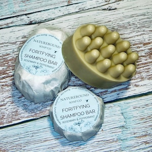 FORTIFYING SHAMPOO BAR- herbal hair growth & strengthening with rosemary, horsetail and marshmallow root, essential oils