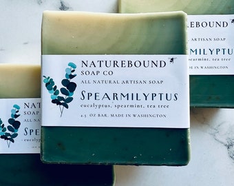 EUCALYPTUS MINT SOAPBAR with a touch of peppermint, spearmint & tea tree essential oils