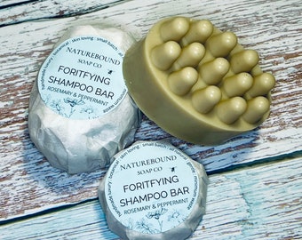 FORTIFYING SHAMPOO BAR- herbal hair growth & strengthening with rosemary, horsetail and marshmallow root, essential oils