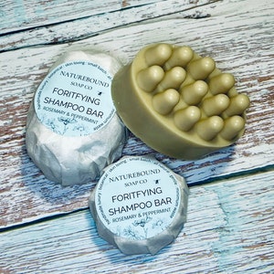 FORTIFYING SHAMPOO BAR- herbal hair growth & strengthening with rosemary, horsetail and marshmallow root, essential oils