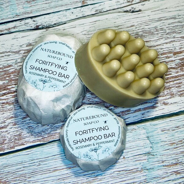 FORTIFYING SHAMPOO BAR- herbal hair growth & strengthening with rosemary, horsetail and marshmallow root, essential oils