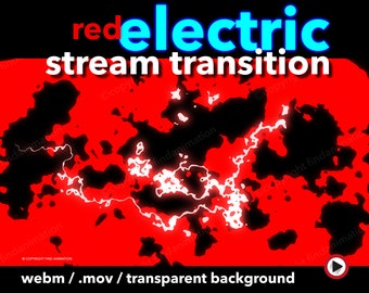 Red Anime twitch overlay animated twitch transition, stinger transition Twitch, Stream transition stinger,  Stream overlay anime, Electric