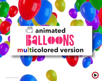 Twitch balloons overlay package, Birthday video invitation, Kids birthday balloons, Party balloons digital backdrop, Twitch animated overlay