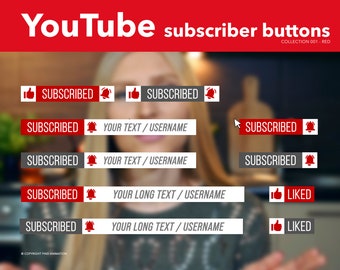 Animated subscribe button, Youtube subscribe button animation, branding kit, Youtube animation, Animated overlay pack, Business tools