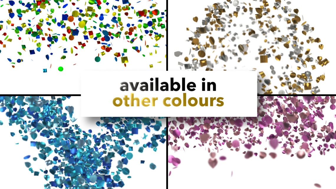 Gold Confetti Overlay, Wedding Video Overlay, Confetti Clip Art Bundle