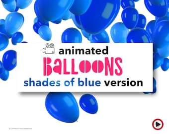 Blue Boy Balloons overlay animations, Video overlay, Animated party balloons, balloons for boy, video invite, Kids birthday balloons