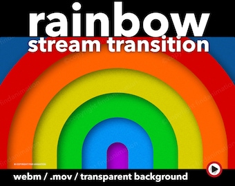 Rainbow twitch overlay animated twitch transition, Stream transition stinger, Twitch stinger transition, obs stream overlay, Twitch rainbow