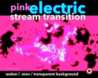 Pink Anime twitch overlay animated twitch transition, stinger transition Twitch, Stream transition stinger,  Stream overlay anime, Electric