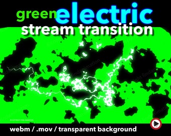 Green twitch overlay animated twitch transition, stinger transition Twitch Stream overlay, anime twitch overlay package, Digital download